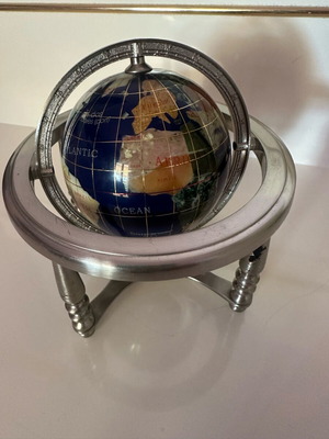 Decorative globe made of semi-precious stones like new