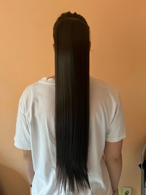 Dark chestnut hair extension ponytail new, 60g, 100cm
