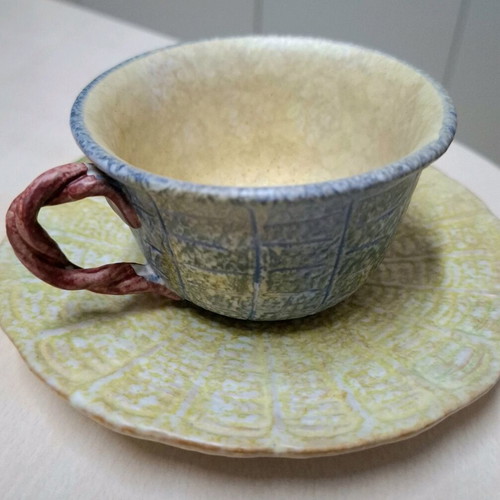 Italian handmade ceramic cups set of 2 new