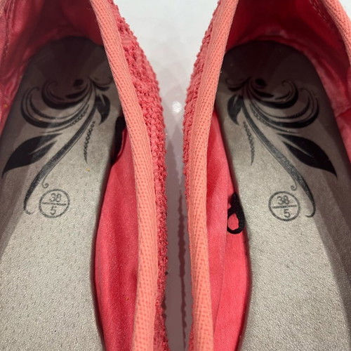 Women's ballet flats used, coral color, size 38