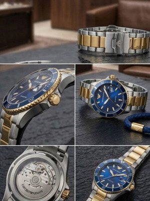 Emporio Armani Automatic Watch Blue and Gold