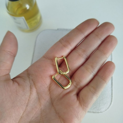 Rectangular hoops gold plated, new