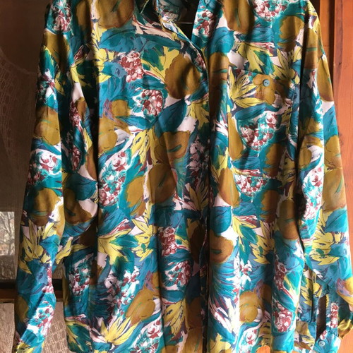 Vintage 80's floral viscose shirt, 38/M, like new