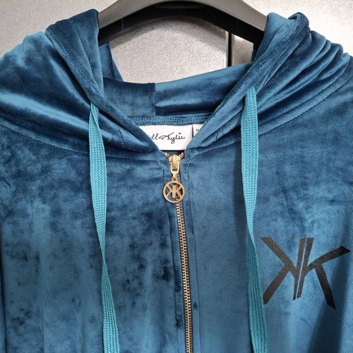 Kendall and Kylie women's velvet cardigan like new, turquoise, oversize