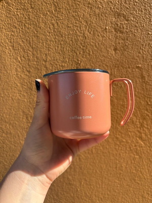 Metal thermal mug in peach color new