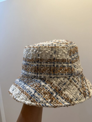 Tweed bucket hat with gold thread embroidery, Active Wear