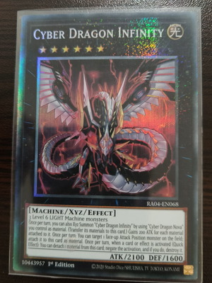 Yu-Gi-Oh Cyber Dragon Infinity collector's rare card like new