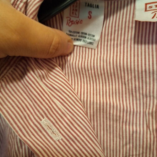 Stefanel cotton shirt with burgundy stripes like new