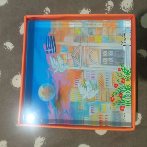 Glass souvenir by G. Stathopoulos like new for Space's 40 years
