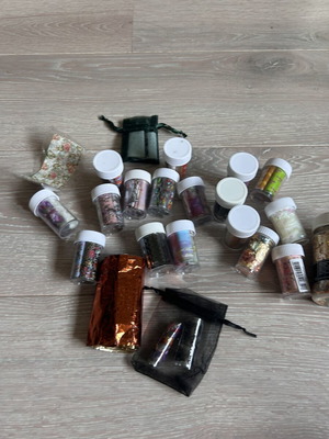 Nail Art Foils Set like new with designer logos and floral transfers