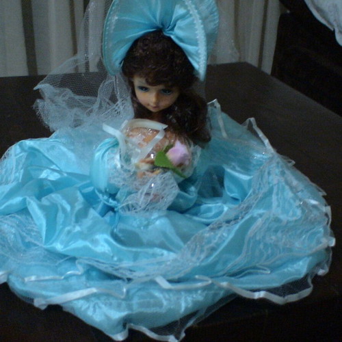 Musical doll 60cm used, defective without base