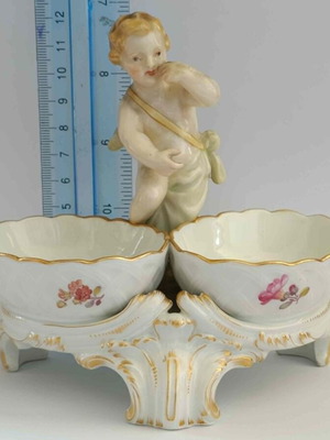 KPM Figure German Berlin Porcelain Double Salt Celler like new