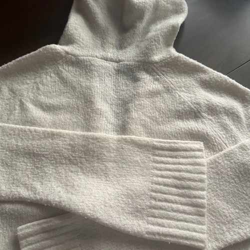 DKNY Jeans women's white light knit cardigan L
