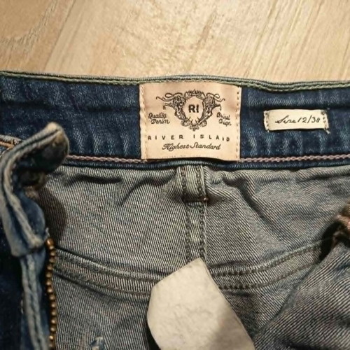 River Island women's denim shorts used, size W30 EU 38, dark blue