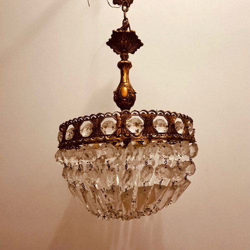 Vintage handmade crystal pendant light new