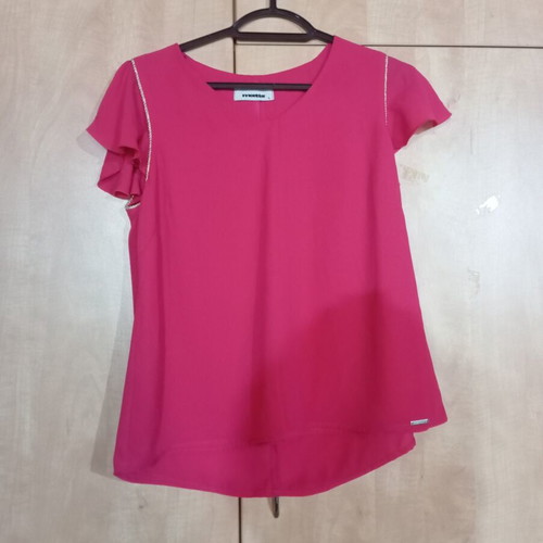 Matis women's short-sleeve blouse like new, fuchsia, size L