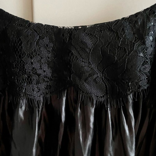 Milla lingerie top new, black satin with lace and straps