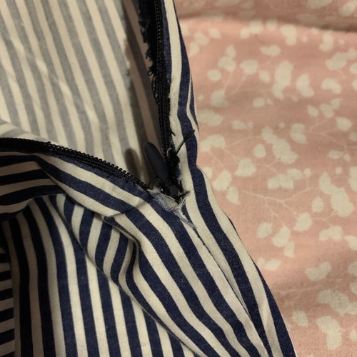 Striped spring pants Zara used, size medium, white-blue