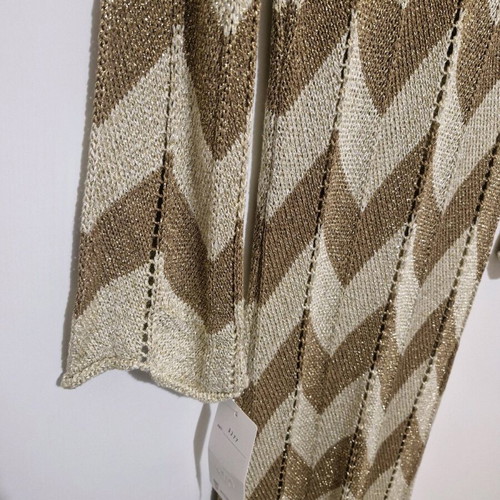 Knitted dress new made in Italy, beige and gold
