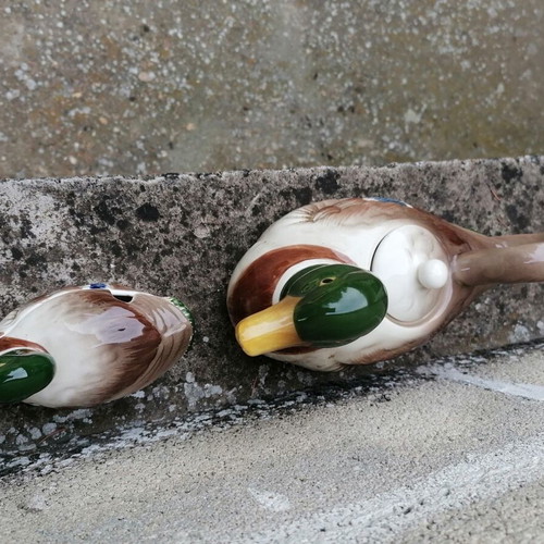 Duck teapot used, set of 2 Japanese
