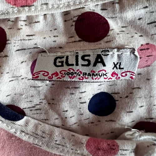 Women's pajama new, long sleeve, pink with polka dots cotton, sizes L XL