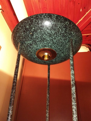 Ορθοστάτης Hollywood Regency vintage look μεταχειρισμένος, Green Marble Granite 60's