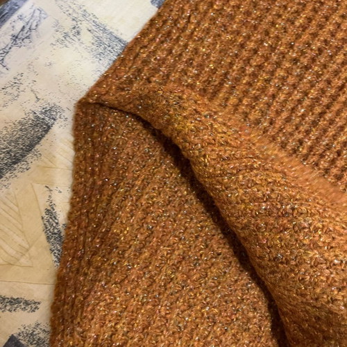 BSB sweater used, brick color with gold thread, size M