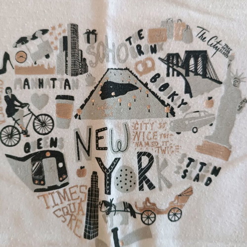 Old Navy New York no 14 used white girls' t-shirt size 146 cm for ages 10-11