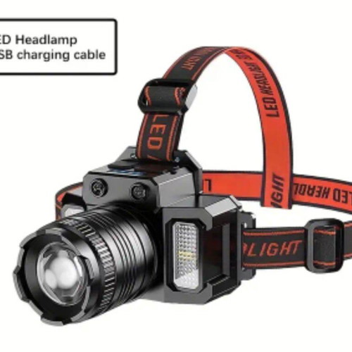 Rechargeable Headlamp with Motion Sensor and USB-C Charging