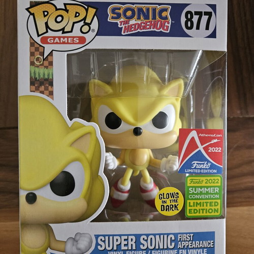 Funko Pop! Games Sonic The Hedgehog Super Sonic #877 AthensCon 2022 new