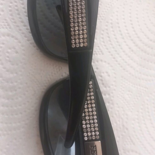 GF FERRE branded sunglasses with rhinestones, large, like new, black