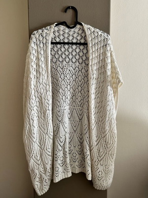 White knitted kimono like new, size S