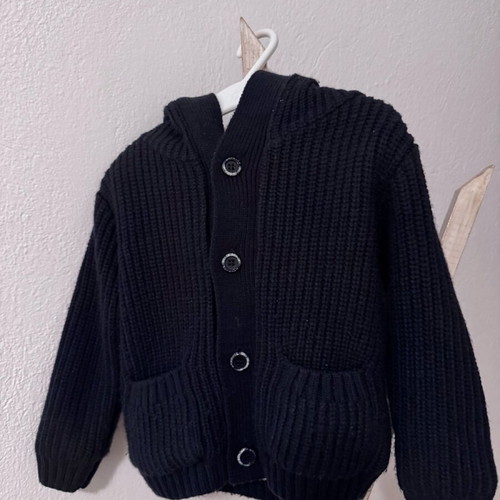 Woolen baby cardigan navy blue size 2 like new