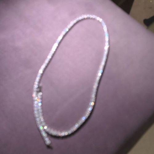 Tennis chain 4mm, white gold plated, stainless steel 316L