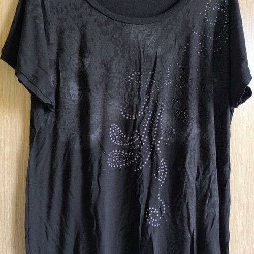 Blousedress black size L like new, thin fabric, elastic