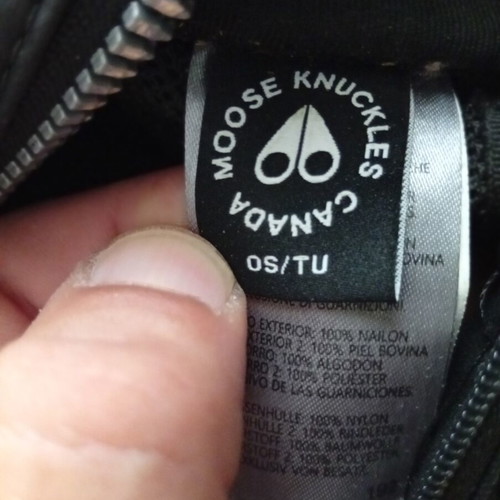 Moose Knuckles black leather hipbag crossbody bag