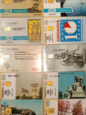Phone cards used, pack of 110 with various themes