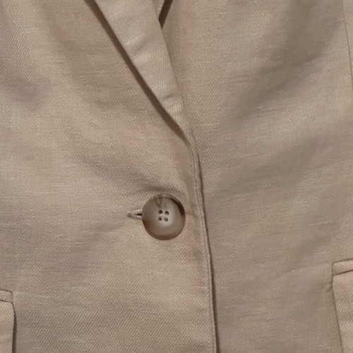 Beige linen jacket size 10 slim fit like new Iris and Ink