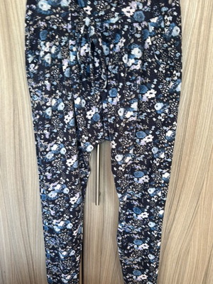 Women's pants used, size M 38 10, blue turquoise floral pattern