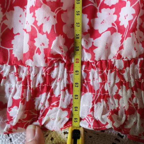 Floral sleeveless blouse F&F used, white and fuchsia, size XL