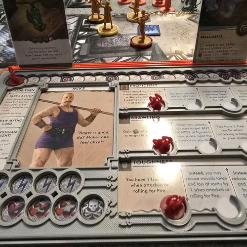 Cthulu Death May Die player dashboard 3D printed new, set of 5 gray with colorful card holders