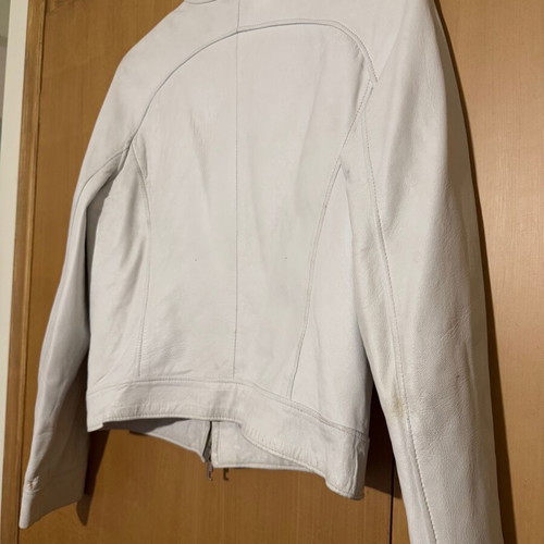 Leather jacket short Italy like new, white