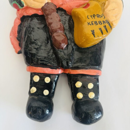 Cypriot Handmade Doll Cypriot Souvlaki 24x13cm used