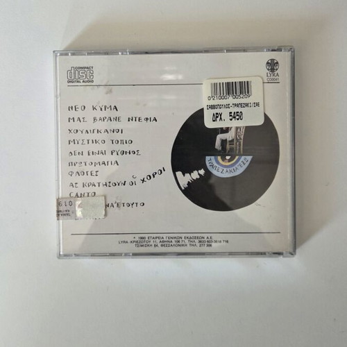 Dionysis Savvopoulos Trapezakia Exo CD album, 1990 Lyra