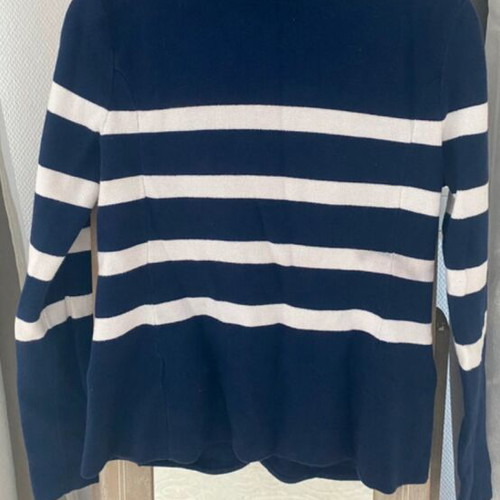 Ralph Lauren knit blazer navy and white