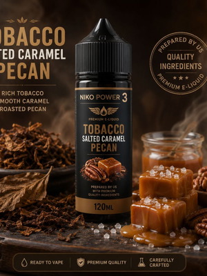Tobacco Salted Caramel Pecan 120ml Nico Power 3 e-liquid new