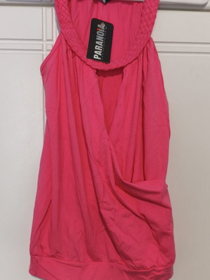 Paranoia blouse, one size, red-orange, crossover front