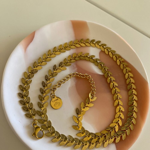 Gold Stainless Steel Necklace like new