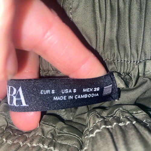 Zara balloon trousers like new, olive, cotton
