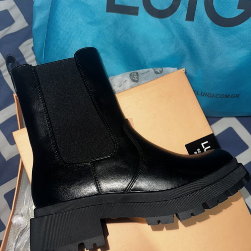 Luigi black ankle boots new, size 39 with chunky sole and zipper